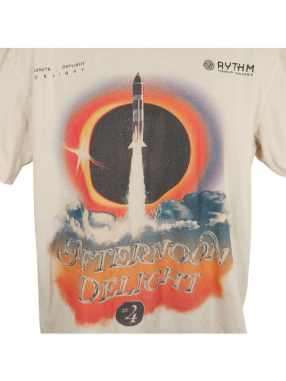 Rythm Cannabis T Shirt Mens Size Large Beige Afternoon Delight #4 OVERSIZED